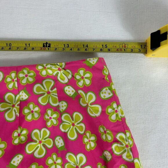 Vintage 80s Lilly Pulitzer Pink Green Dune Buggy Ladybug Mini Skirt Size 8 EUC - Picture 6 of 10